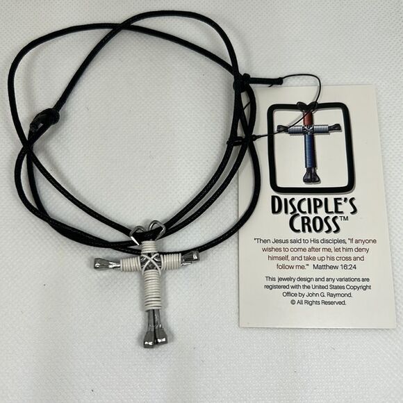 Disciples Cross White Necklace - Picture 2 of 3
